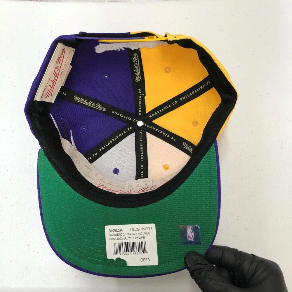 Los Angeles Lakers Hat Cap Snap Back Purple Yellow NBA Basketball Mitchell Ness